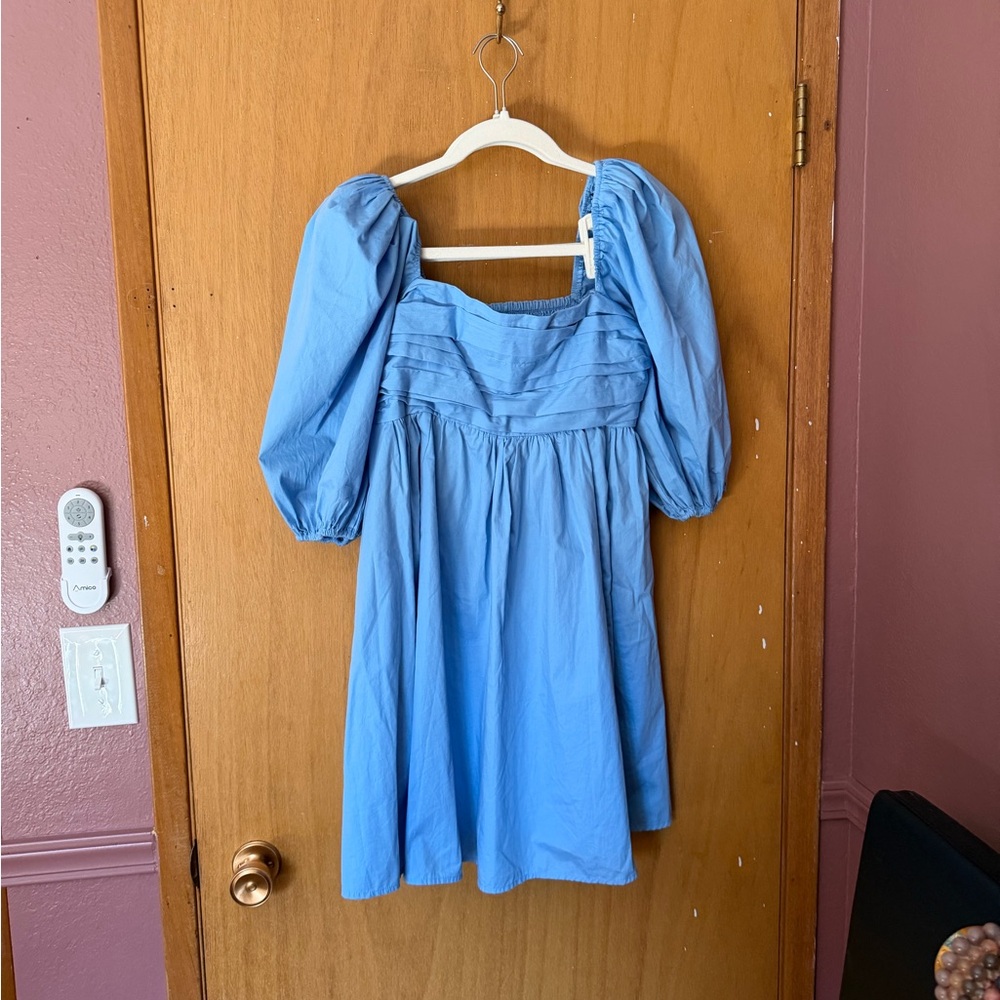 Abercrombie Blue Puff Sleeve Mini Dress